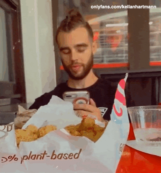 Kellan Hartmann grabbing his cock under the table - Hunter Storch OnlyFans